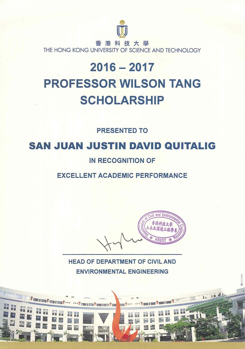 Professor Wilson Tang Scholarship & Award